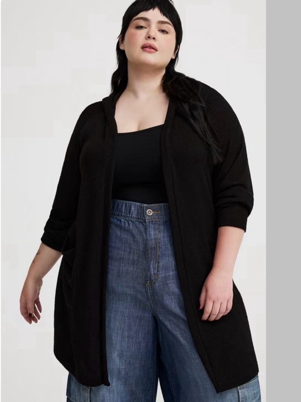 NWT Torrid Black Long Sleeve Cinched Waist Anorak Hooded Cardigan Size 2X